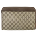 GUCCI GG Supreme Clutch Bag PVC Beige Gold 97 01 037 Auth 178113-3