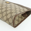 GUCCI GG Supreme Clutch Bag PVC Beige Gold 97 01 037 Auth 178113-8