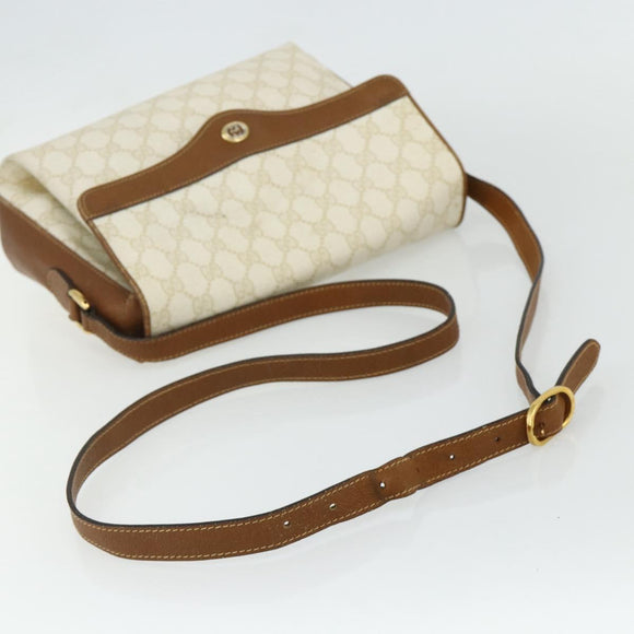 GUCCI GG Supreme Shoulder Bag PVC White Gold 904 02 084 Auth 178115