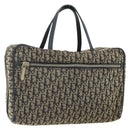 Christian Dior Trotter Canvas Hand Bag Navy Silver Auth 178116-1
