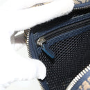 Christian Dior Trotter Canvas Hand Bag Navy Silver Auth 178116-22