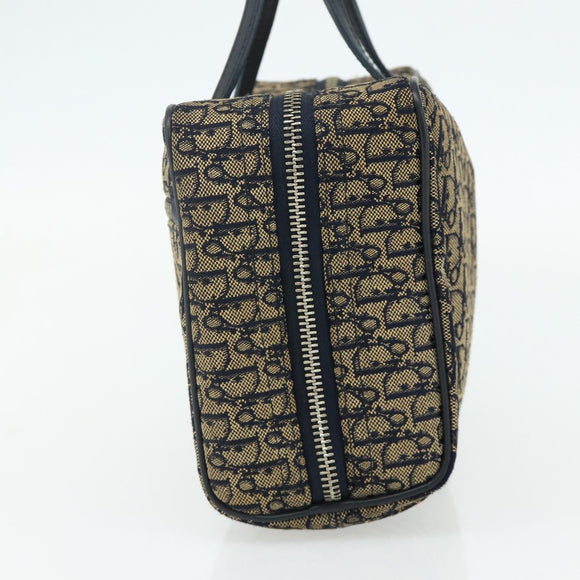 Christian Dior Trotter Canvas Hand Bag Navy Silver Auth 178116