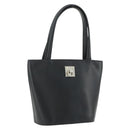 CELINE Hand Bag Leather Black Silver Auth 178117A-1
