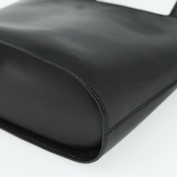 CELINE Hand Bag Leather Black Silver Auth 178117A