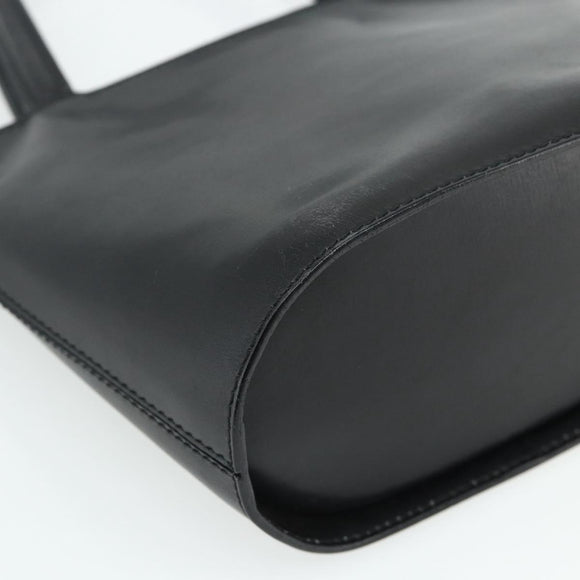 CELINE Hand Bag Leather Black Silver Auth 178117A