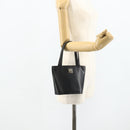 CELINE Hand Bag Leather Black Silver Auth 178117A-22