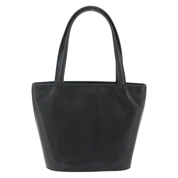 CELINE Hand Bag Leather Black Silver Auth 178117A