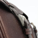 PRADA Shoulder Bag Leather Brown Silver Auth 178118A-10