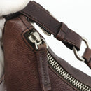PRADA Shoulder Bag Leather Brown Silver Auth 178118A-18