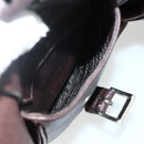 PRADA Shoulder Bag Leather Brown Silver Auth 178118A-24