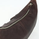 PRADA Shoulder Bag Leather Brown Silver Auth 178118A-6