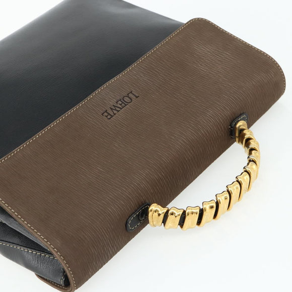 LOEWE Velazquez Handtasche Leder Schwarz Gold Original 178120A