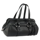 BALLY Hand Bag Leather Black Silver Auth 178121A-1