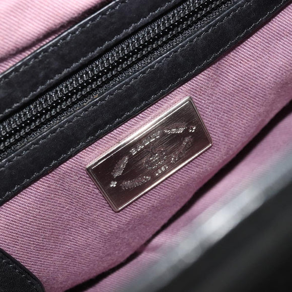 BALLY Hand Bag Leather Black Silver Auth 178121A