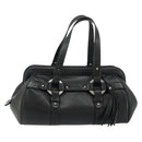 BALLY Hand Bag Leather Black Silver Auth 178121A-13