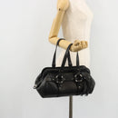 BALLY Hand Bag Leather Black Silver Auth 178121A-23