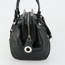 BALLY Hand Bag Leather Black Silver Auth 178121A-3