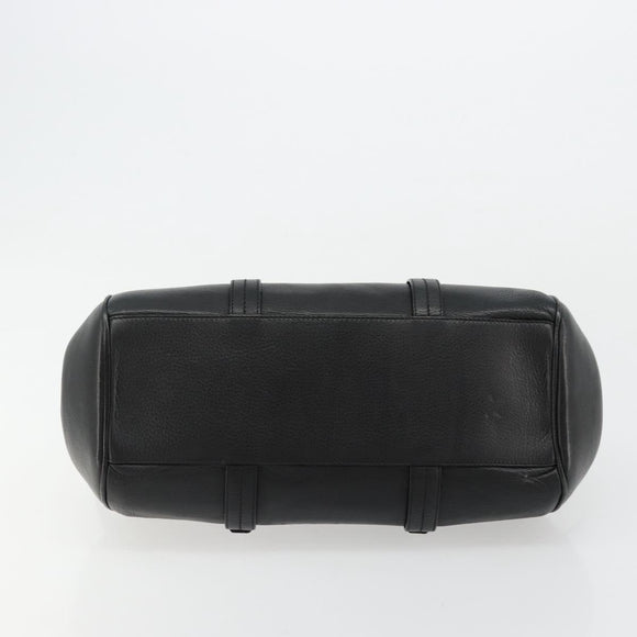 BALLY Hand Bag Leather Black Silver Auth 178121A