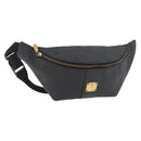 MCM Vicetos Logogram Waist bag PVC Leather Gold Black Auth 178122A-1