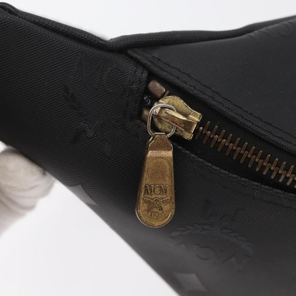 MCM Vicetos Logogram Waist bag PVC Leather Gold Black Auth 178122A