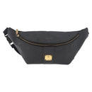 MCM Vicetos Logogram Waist bag PVC Leather Gold Black Auth 178122A-2