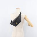 MCM Vicetos Logogram Waist bag PVC Leather Gold Black Auth 178122A-20