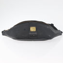 MCM Vicetos Logogram Waist bag PVC Leather Gold Black Auth 178122A-9