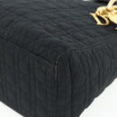 Christian Dior Canage Hand Bag Nylon Black Gold Auth 178124A-10