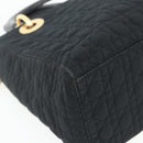 Christian Dior Canage Hand Bag Nylon Black Gold Auth 178124A-11