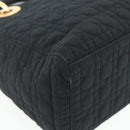 Christian Dior Canage Hand Bag Nylon Black Gold Auth 178124A-13