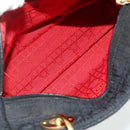 Christian Dior Canage Hand Bag Nylon Black Gold Auth 178124A-17