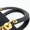 Christian Dior Canage Hand Bag Nylon Black Gold Auth 178124A-8
