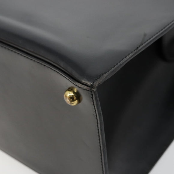 CARTIER PANTHERE Tote Bag Leather Black Gold Auth 178125