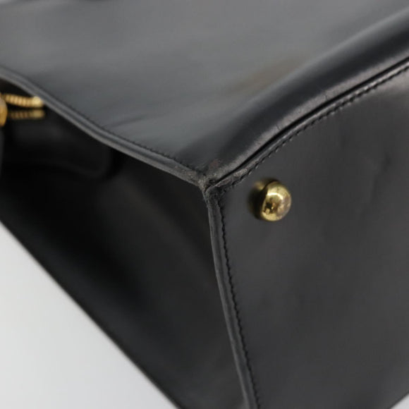 CARTIER PANTHERE Tote Bag Leather Black Gold Auth 178125