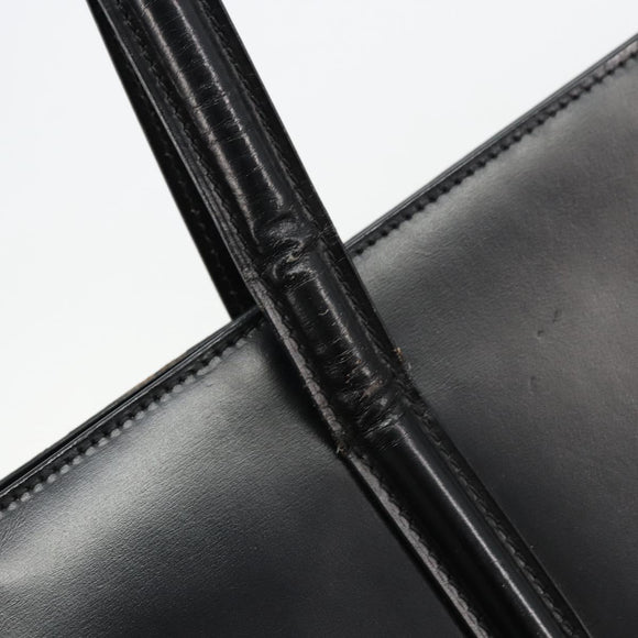 CARTIER PANTHERE Tote Bag Leather Black Gold Auth 178125
