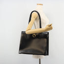 CARTIER PANTHERE Tote Bag Leather Black Gold Auth 178125-24
