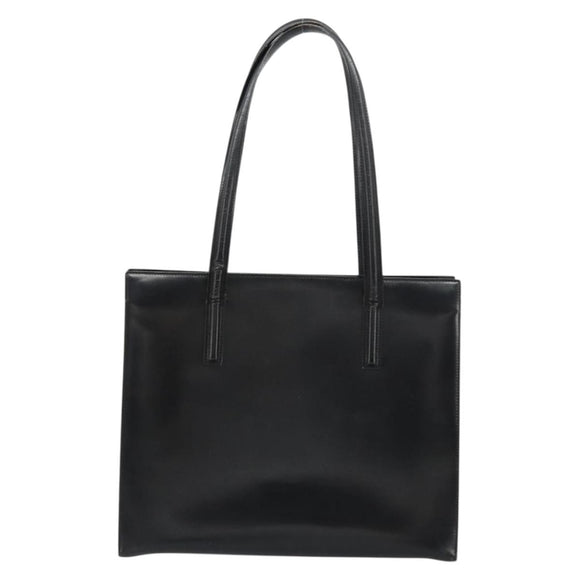 CARTIER PANTHERE Tote Bag Leather Black Gold Auth 178125