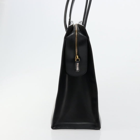 CARTIER PANTHERE Tote Bag Leather Black Gold Auth 178125