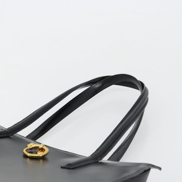 CARTIER PANTHERE Tote Bag Leather Black Gold Auth 178125