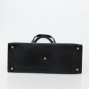 CARTIER PANTHERE Tote Bag Leather Black Gold Auth 178125-9
