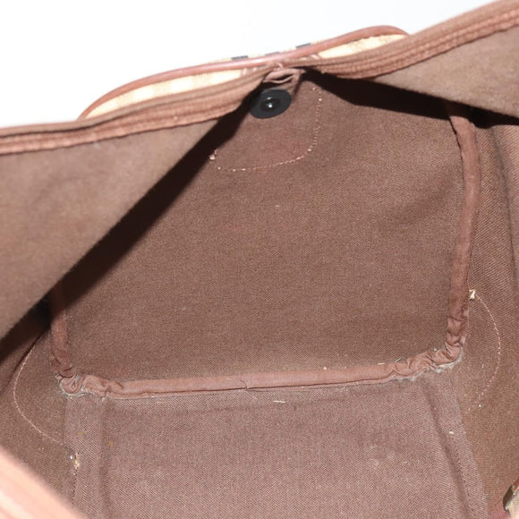 Burberrys Nova Check Boston Bag PVC Leather Beige Gold Auth 178126