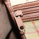 Burberrys Nova Check Boston Bag PVC Leather Beige Gold Auth 178126-20