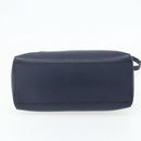 BALLY Hand Bag Leather 2way Navy Silver Auth 178127-5
