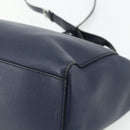 BALLY Hand Bag Leather 2way Navy Silver Auth 178127-17