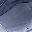 BALLY Hand Bag Leather 2way Navy Silver Auth 178127-11