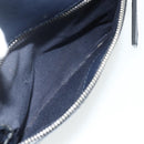 BALLY Hand Bag Leather 2way Navy Silver Auth 178127-23