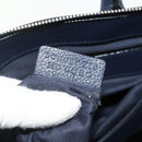 BALLY Hand Bag Leather 2way Navy Silver Auth 178127-12