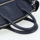BALLY Hand Bag Leather 2way Navy Silver Auth 178127-7
