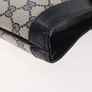 GUCCI GG Supreme Sherry Line Shoulder Bag PVC Navy Gold Auth 178128-9