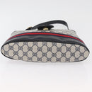 GUCCI GG Supreme Sherry Line Shoulder Bag PVC Navy Gold Auth 178128-5